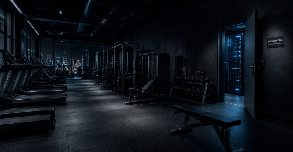 Bild på gym med serverhall